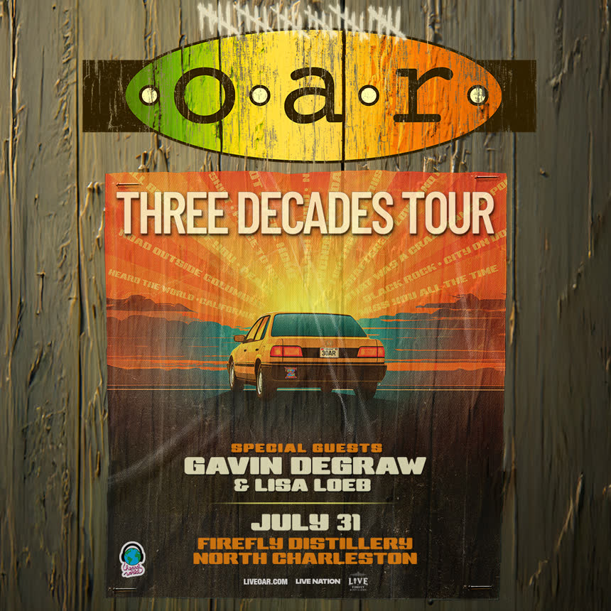 O.A.R. Three Decades Tour with Gavin DeGraw and Lisa Loeb — July 31, Firefly Distillery, North Charleston